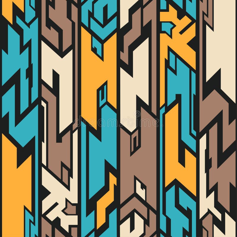 Alien seamless pattern (eps 10). Pattern textile native american star vectors