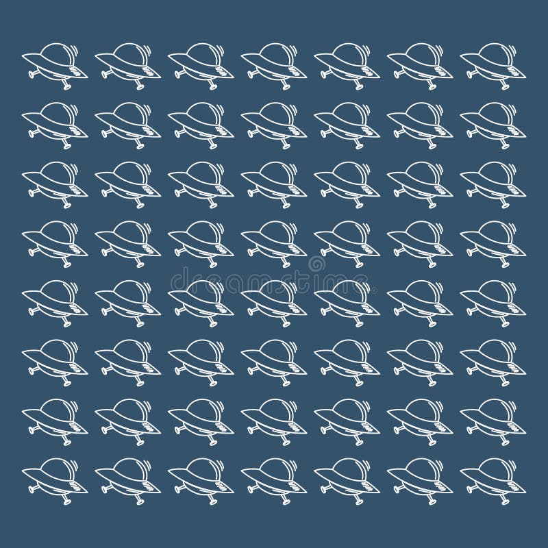 Alien Space Shuttle Pattern Background Image Stock Vector