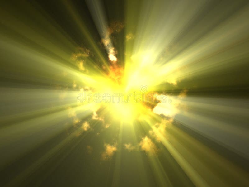 Alien unknown bright sun in explosion