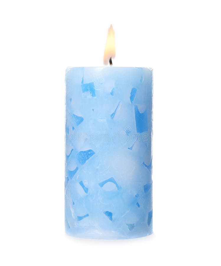 Alight color wax candle on white