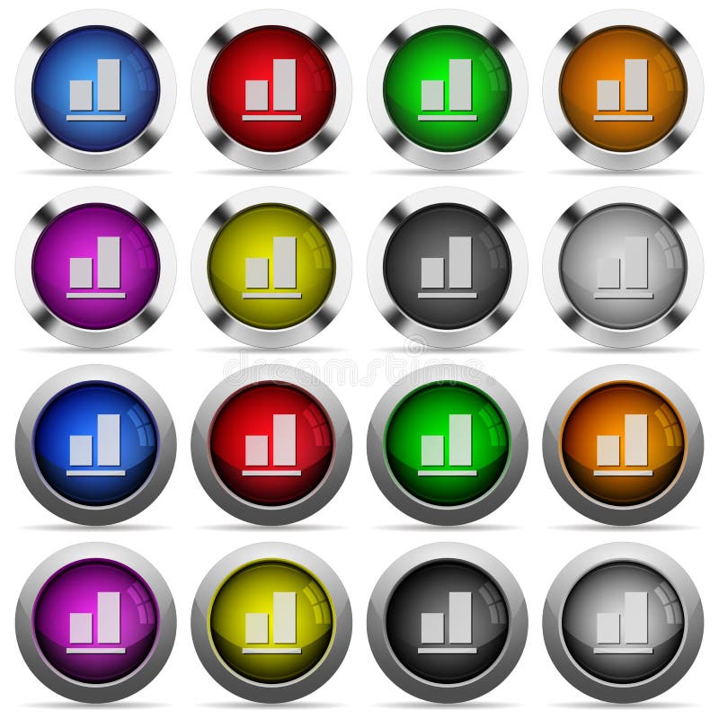 Align to bottom glossy button set royalty free illustration