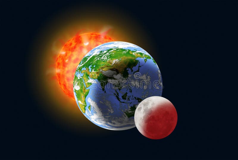 Alignement de Sun, de terre et de lune images libres de droits Alignement de Sun, de terre et de lune images libres de droits