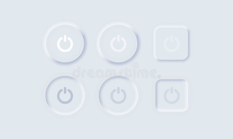 jeu d'icônes de bouton d'alimentation isolé sur fond blanc de la