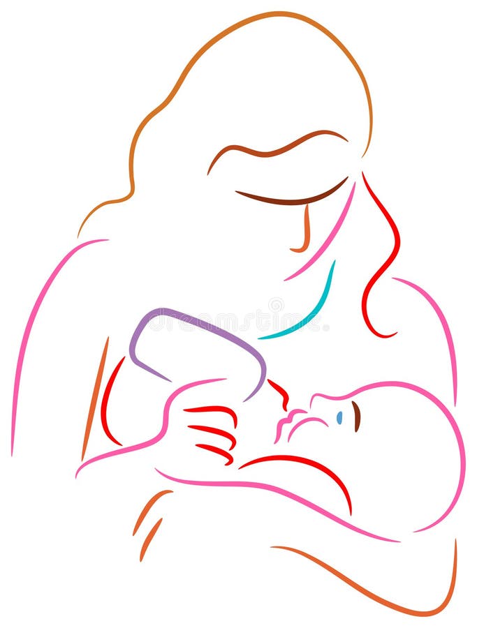 Alimentação com leite ilustração stock