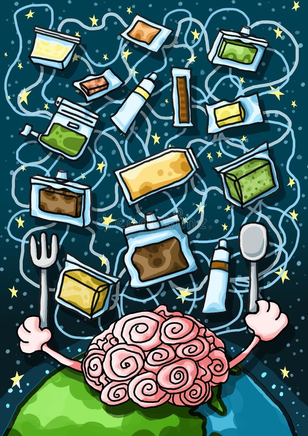 Alimento de espaço da inteligência artificial ilustração do vetor Alimento de espaço da inteligência artificial ilustração do vetor