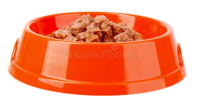 Cibo per gatti isolato fotografie stock