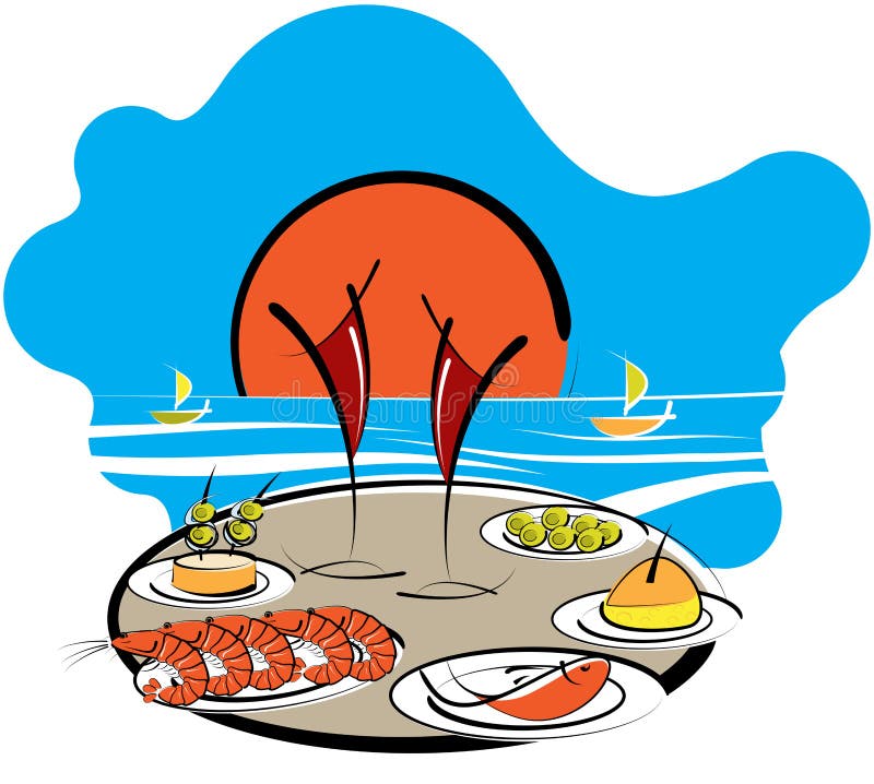 Logotipo Do Restaurante Alimentar Espanhol. Símbolo De Bandeira De Espanha  Com Garfo De Colher E ícones Da Garrafa De Vinho. Logót Ilustração do Vetor  - Ilustração de delicioso, chapéu: 228322867