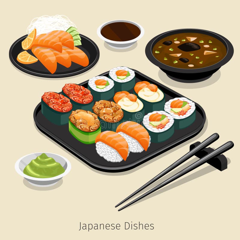 Alimento giapponese illustrazione vettoriale