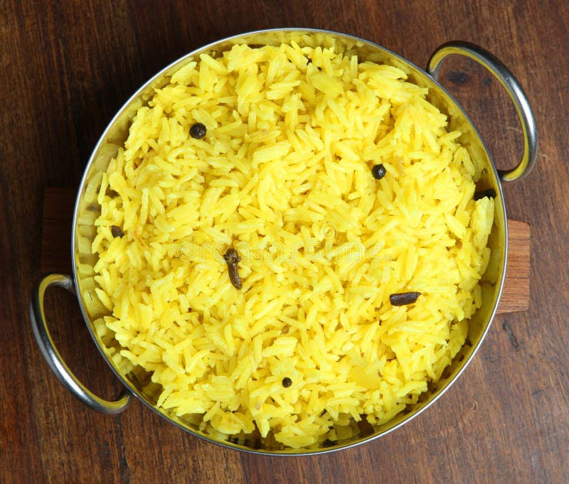 Alimento Indiano, Arroz Do Pilau Imagem de Stock Imagem de amarelo