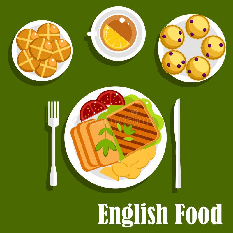 Alimento Inglese Tradizionale Del Pranzo Di Cucina Illustrazione ... Alimento Inglese Tradizionale Del Pranzo Di Cucina Illustrazione ...