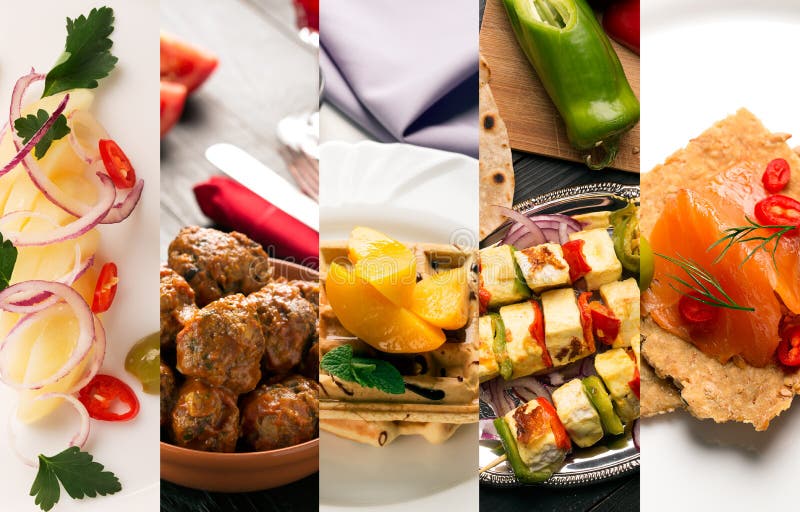 Alimento natural Folha da foto collage imagem de stock Alimento natural Folha da foto collage imagem de stock