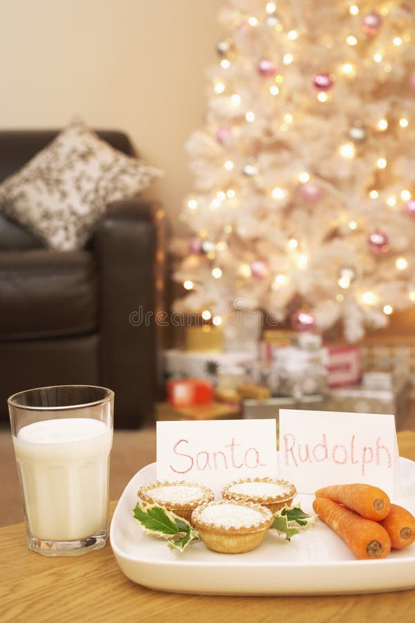Alimento per Santa And Rudolph At Home fotografia stock Alimento per Santa And Rudolph At Home fotografia stock