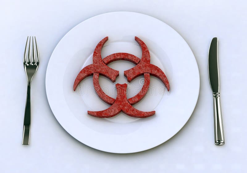 Alimento pericoloso nei concetti del piatto royalty illustrazione gratis Alimento pericoloso nei concetti del piatto royalty illustrazione gratis