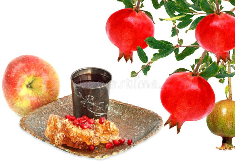 Alimento tradicional judaico para Rosh Hashana - ano novo judaico imagem de stock Alimento tradicional judaico para Rosh Hashana - ano novo judaico imagem de stock