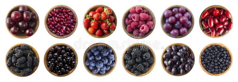 Alimento vermelho e preto-azul Framboesa, morango, corinto, mirtilo, ameixa, uva, romã, amoreira, uva-do-monte e amora-preta fotografia de stock Alimento vermelho e preto-azul Framboesa, morango, corinto, mirtilo, ameixa, uva, romã, amoreira, uva-do-monte e amora-preta fotografia de stock