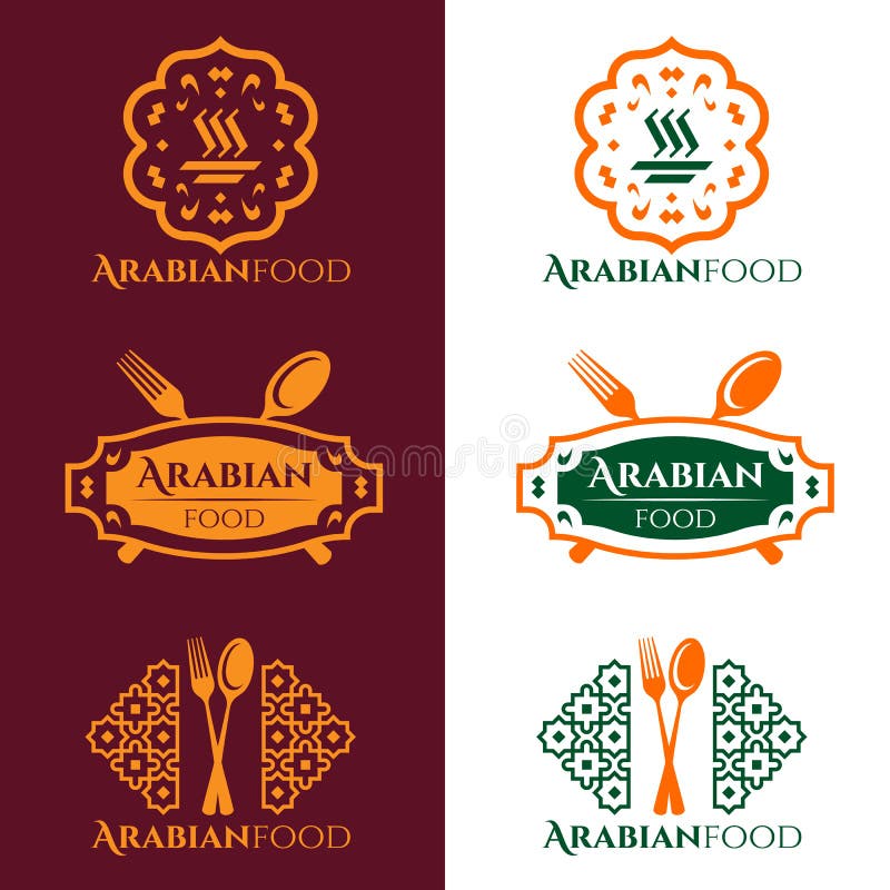 Alimento árabe e projeto do vetor do logotipo do restaurante