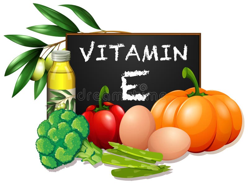  Alimentos com vitamina E ilustração stock