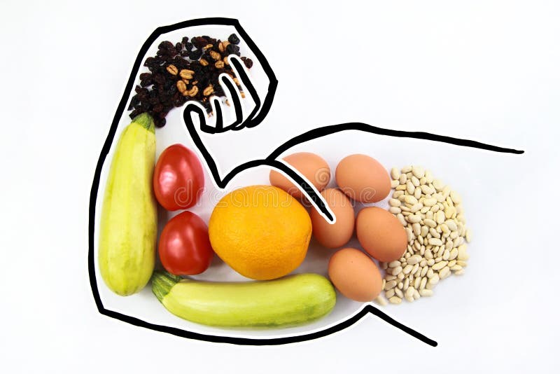 Foods to increase male hormone testosterone and increase virility and biceps. Eggs, Fruits, Vegetables, Beans, Proteins, Dried Fruits. Products for men`s health on a white background with space for text. Foods to increase male hormone testosterone and increase virility and biceps. Eggs, Fruits, Vegetables, Beans, Proteins, Dried Fruits. Products for men`s health on a white background with space for text