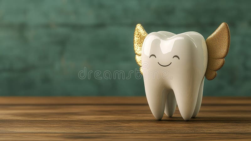 Alinhamento da Fada dos Dentes com Dentes e Elementos Brilhantes fotografia de stock