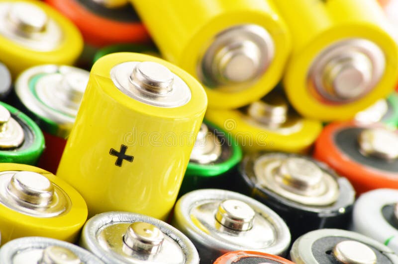 Alkaline Batteries. Chemical Waste Stock Photo Image of power