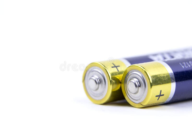 Alkaline Batteries Isolated on a White Background. Battery Type AAA