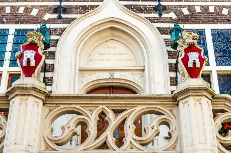 Alkmaar city hall architectural detail stock photography Alkmaar city hall architectural detail stock photography