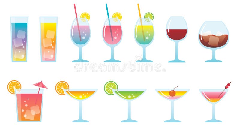 alkoholicznego koktajlu napoju wektoru ustalona kolekcja ilustracji alkoholicznego koktajlu napoju wektoru ustalona kolekcja ilustracji