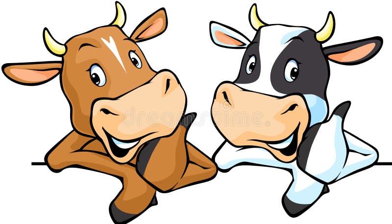 All cows recommend with thumb up - cow vector illustration