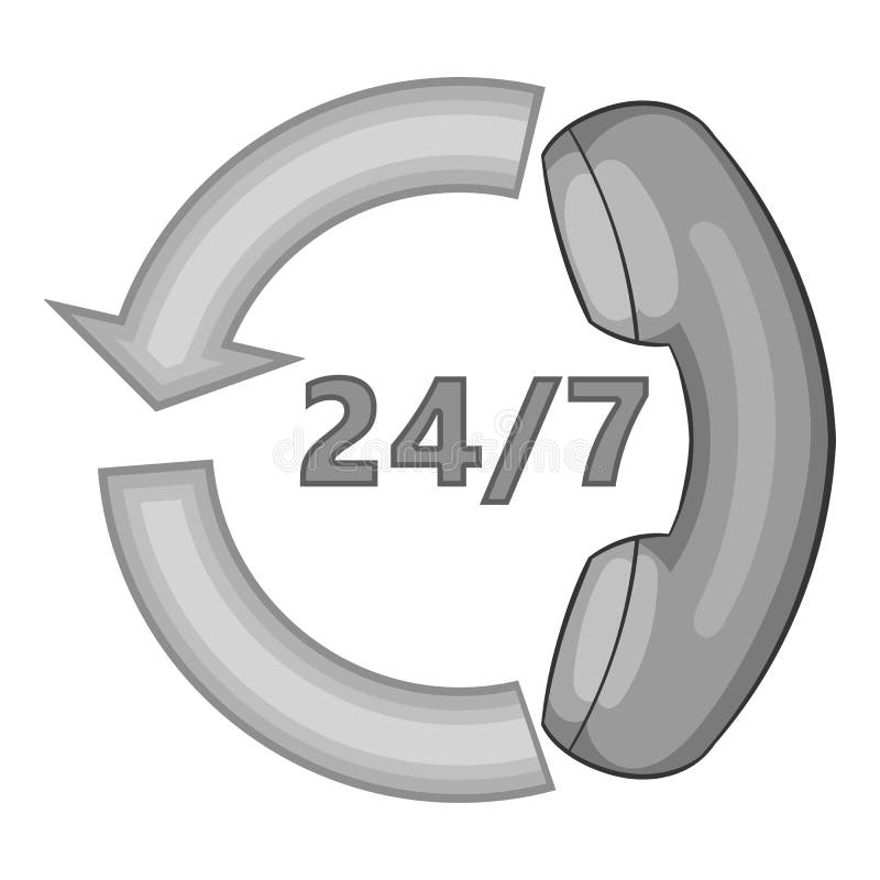 Allday Client Support Icon, Gray Monochrome Style Stock Vector Illustration of monochrome