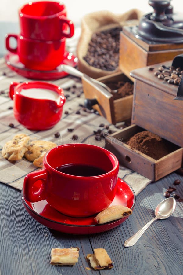 All Ingredients for a Wellbrewed Cup of Coffee Stock Photo Image of breakfast, drawer 27749786