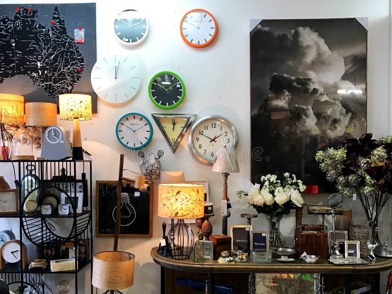 Home decor store editorial image. Image of lighting 124679420