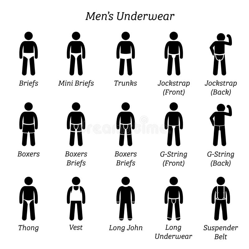 All Men Underwear and Undergarment Set Stock Vector - Illustration of  figures, back: 128245471