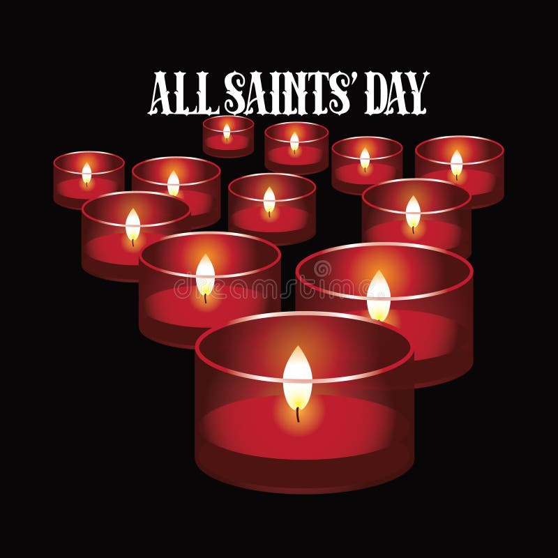 All Saints Day red votive candles design