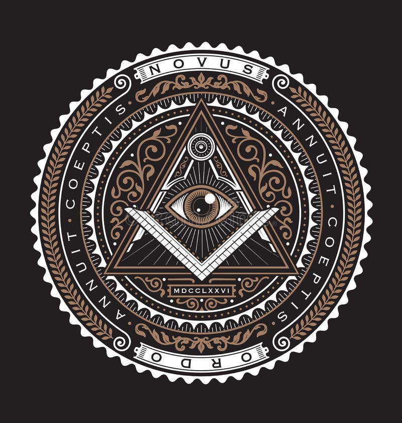 All Seeing Eye Emblem Badge Vector Logo 2 Color