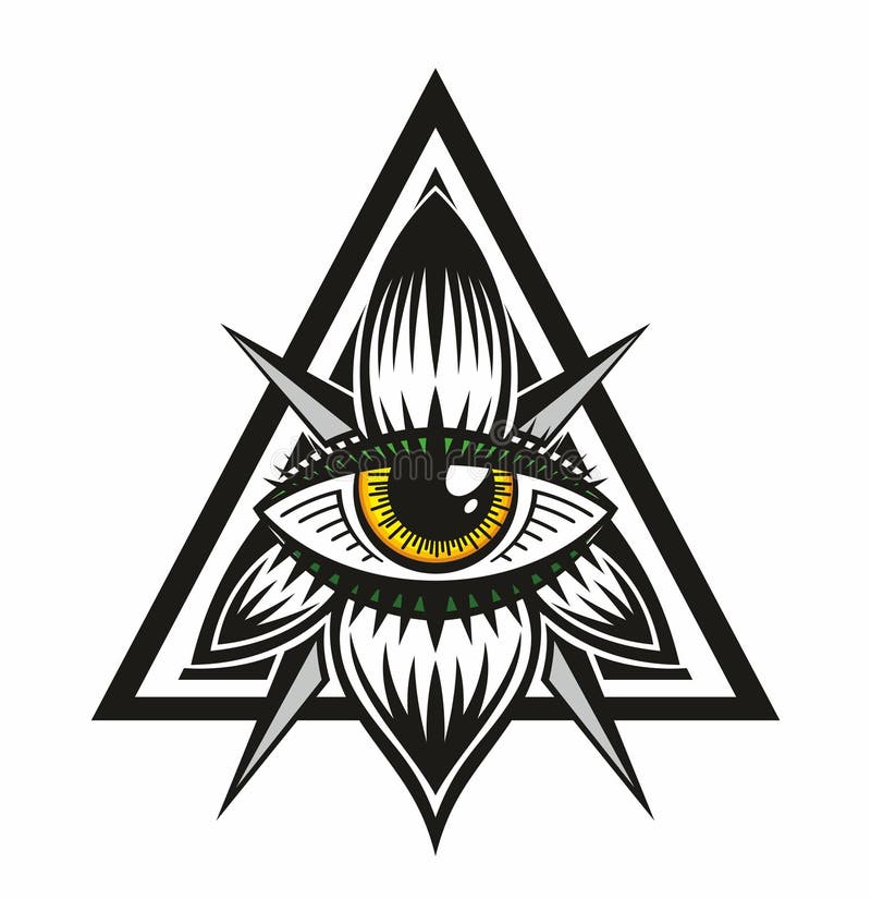Tattoo Of Masonic All Seeing Eye Inside Triangle With Snake Of Wisdom  Isolated On White. Vector Illustration. Royalty Free SVG, Cliparts, Vectors,  and Stock Illustration. Image 183493501.