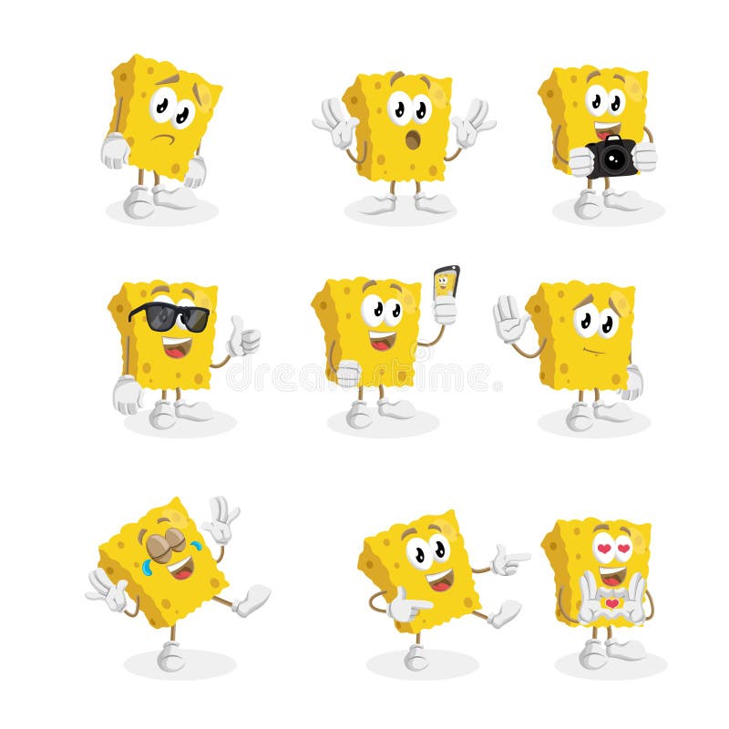 All set Sponge mascot and background