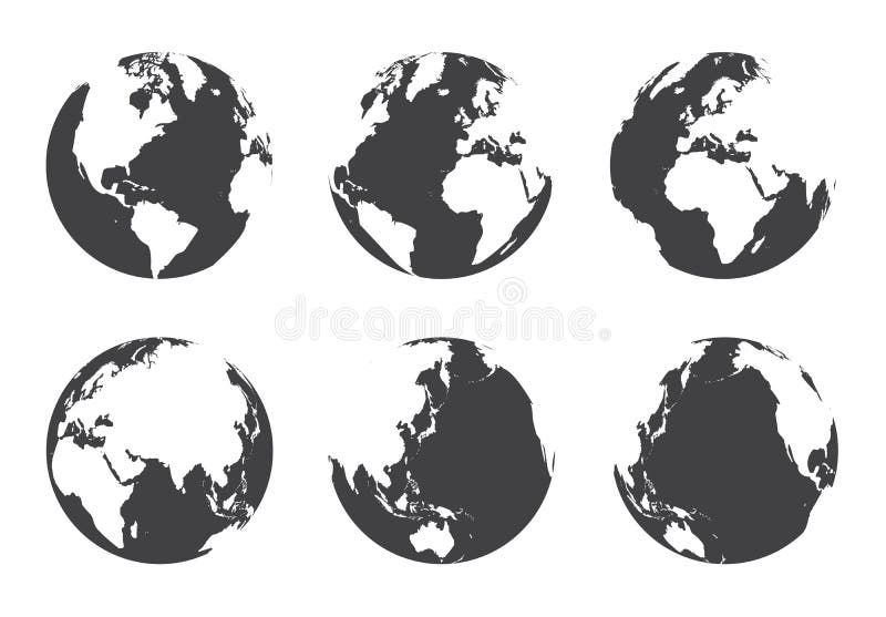 A World Flat Projection Map Stock Illustration - Illustration of ...