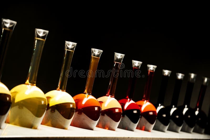 Different Sorts of Wine in Special Bottles Stock Photo Image of