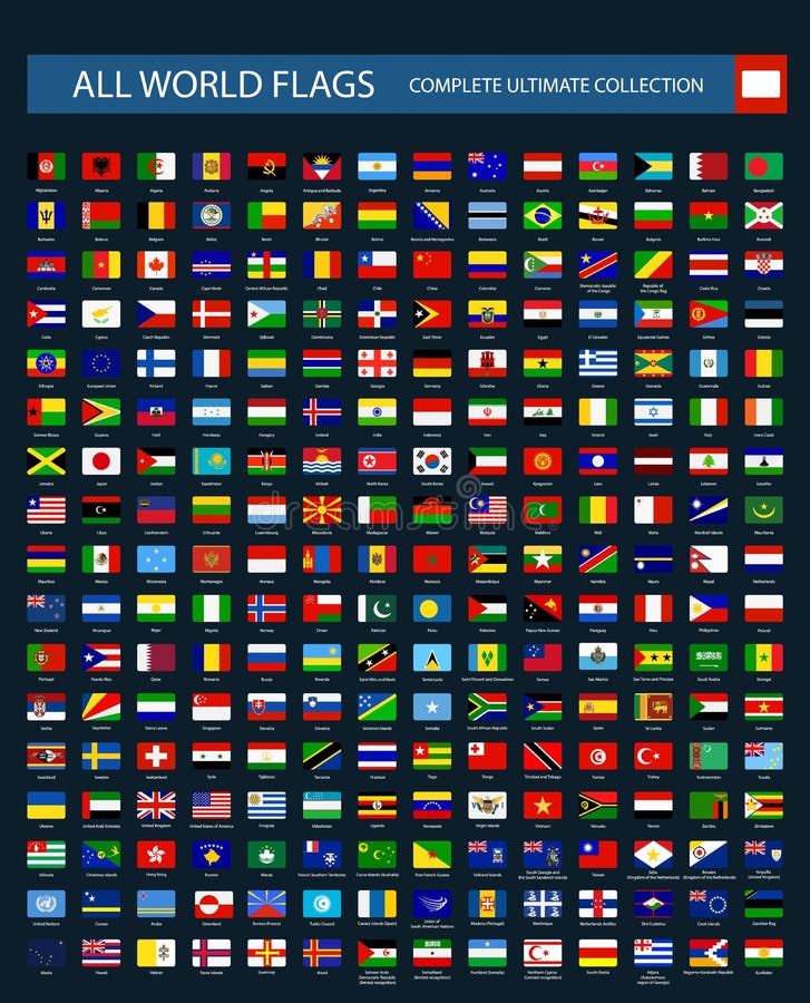 All Vector World Country Flags. Part 1 Stock Vector - Illustration 