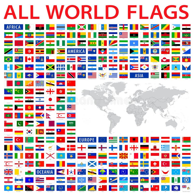 alle vlaggen van het land van de wereld