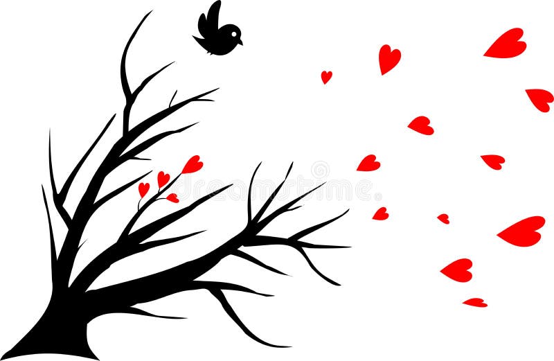 Alleen vogel, symbool van een verloren liefde vector illustratie Alleen vogel, symbool van een verloren liefde vector illustratie