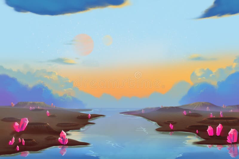 Allen Planets Environment fantastique et exotique : Cratère de météorite illustration de vecteur Allen Planets Environment fantastique et exotique : Cratère de météorite illustration de vecteur