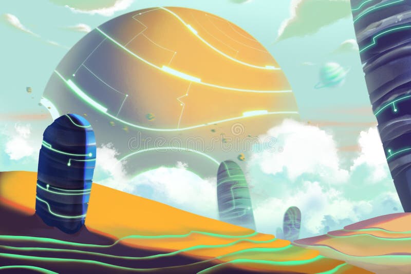 Allen Planets Environment fantastique et exotique et paysage illustration libre de droits Allen Planets Environment fantastique et exotique et paysage illustration libre de droits