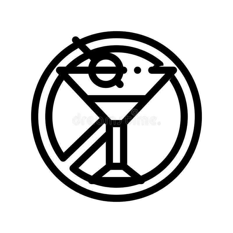Allergen-freier Zeichen-Alkohol-Vektor-dünne Linie Ikone vektor abbildung Allergen-freier Zeichen-Alkohol-Vektor-dünne Linie Ikone vektor abbildung
