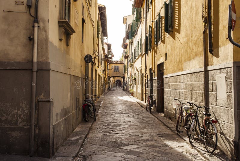 Alley in Florence stock photo. Image of florence, exit 33506624