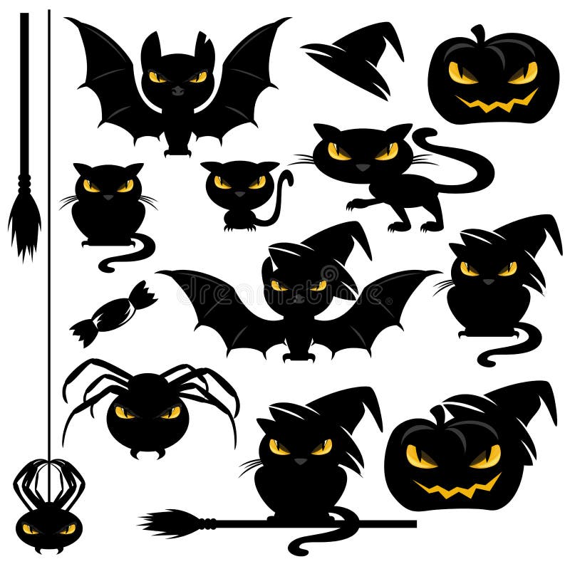 Allhelgonaaftonmonsteruppsättning vektor illustrationer Allhelgonaaftonmonsteruppsättning vektor illustrationer