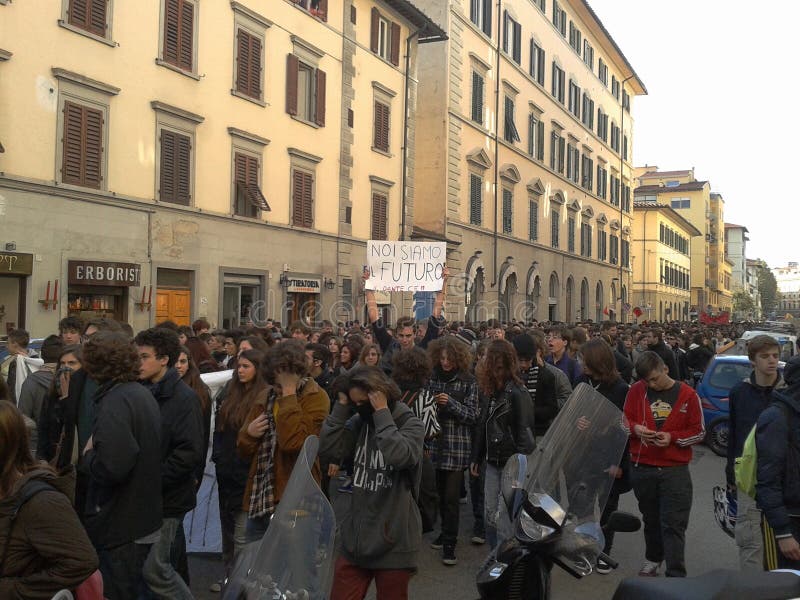 Allievi in una manifestazione a Firenze, Italia Allievi in una manifestazione a Firenze, Italia