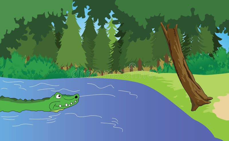 Alligator in de moerassen vector illustratie Alligator in de moerassen vector illustratie