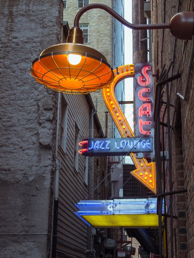 Allié Fort Worth le Texas de dos de Jazz Lounge Neon Sign photo libre de droits