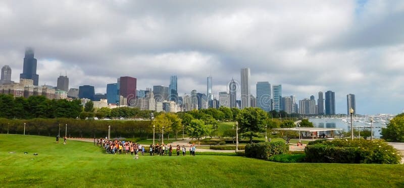 Allmänhet parkerar sikt i Chicago arkivbild Allmänhet parkerar sikt i Chicago arkivbild